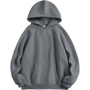 Women Grey Hoodies Oversized Fleece Long Sleeve Comfy Casual Sweatshirts